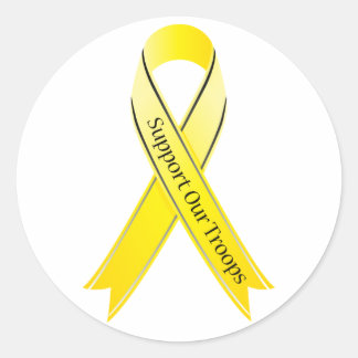 Steun onze troepen ronde sticker