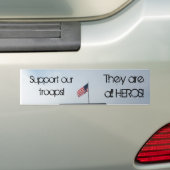 Steun onze troepen Sticker. Bumpersticker (Op auto)