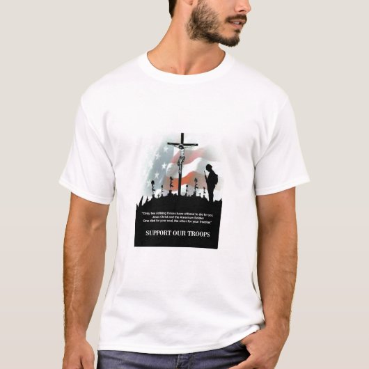Steun onze troepen t-shirt (Voorkant)