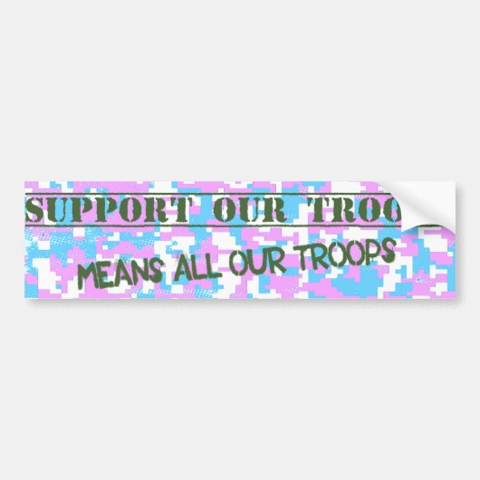 Steun onze troepen Trans Pride Camo Sticker (Voorkant)