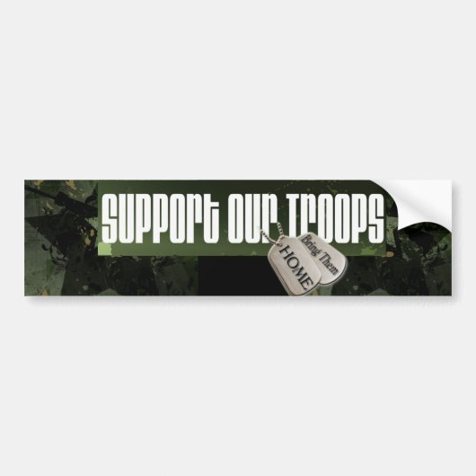 Steun onze Troops Bumper S Bumpersticker (Voorkant)