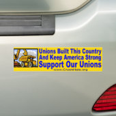 Steun onze Unie Bumpersticker (Op auto)