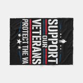 Steun onze veteranen en bescherm het VA-protest Fleece Deken (Voorkant (Horizontaal))