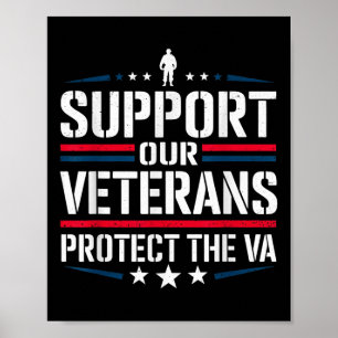 Steun onze veteranen en bescherm het VA-protest Poster