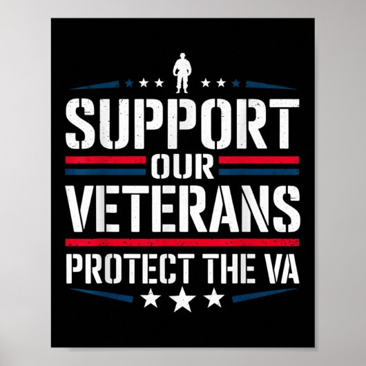 Steun onze veteranen en bescherm het VA-protest Poster (Voorkant)