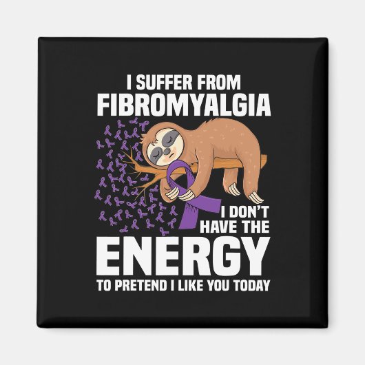 Steun Paarse Lint Warrior Fibromyalgia Awarene Magneet (Voorkant)