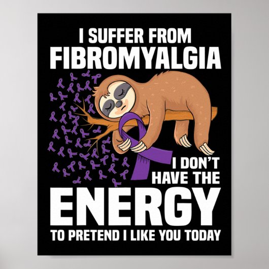 Steun Paarse Lint Warrior Fibromyalgia Awarene Poster (Voorkant)