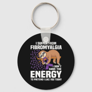 Steun Paarse Lint Warrior Fibromyalgia Awarene Sleutelhanger