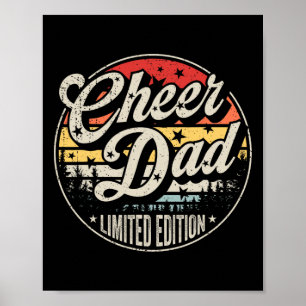 Steun Papa Cheerleader Vader Retro Vintage Cheerle Poster