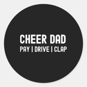 Steun Papa Grappig Betalen Rijden Klappen Cheerlea Ronde Sticker