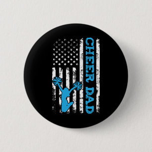 Steun Papa Usa Amerikaanse Vlag Cheerleader Vader  Ronde Button 5,7 Cm