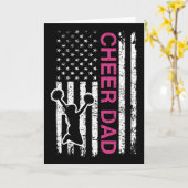 Steun Papa Vlag Roze Cheerleading Kaart (Gele Bloem)