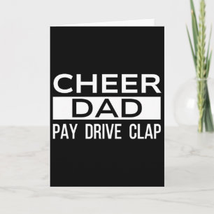 Steun Papa Zwart Grappig Betaal Rij Klap Cheerlead Kaart