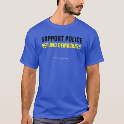 Steun politie Defensie Democraten T-shirt (Voorkant)
