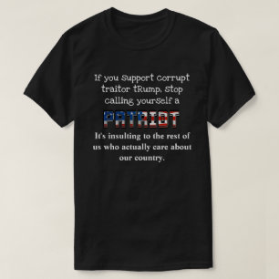Steun pomp, stop met het noemen van een PATRIOT T-shirt