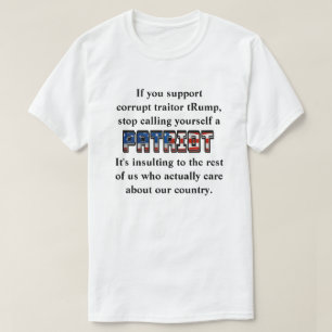 Steun pomp, stop met het noemen van een PATRIOT T-shirt