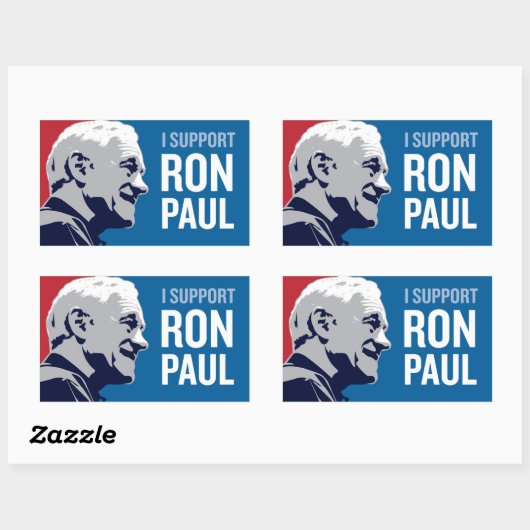 Steun Ron Paul Rechthoekige Sticker (Vel)