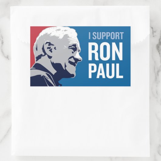 Steun Ron Paul Rechthoekige Sticker (Tas)