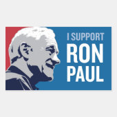 Steun Ron Paul Rechthoekige Sticker (Voorkant)