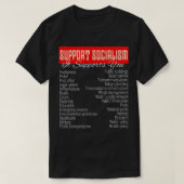 STEUN SOCIALISME, STEUNT IT U openbare diensten T-shirt (Design voorkant)