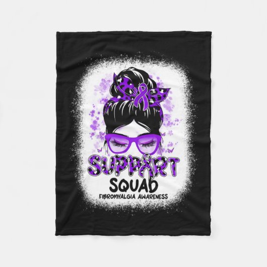 Steun Squad Messy Bun Butterfly Paarse Lint Fi Fleece Deken (Voorkant)