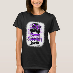 Steun Squad Messy Bun Butterfly Paarse Lint Fi T-shirt