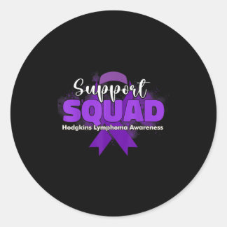 Steun Squads Paarse Lintjes Hodgkins Lymfoom Bewus Ronde Sticker