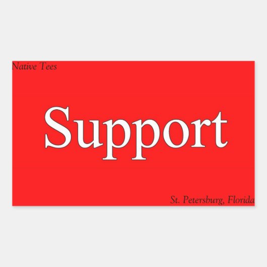 Steun St. Pete Native T-shirt Stickers! Rechthoekige Sticker (Voorkant)