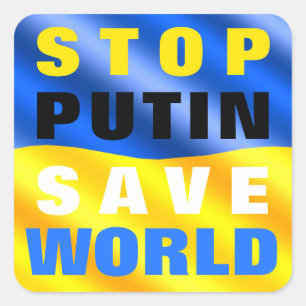 Steun Sticker Oekraïne Stop Poetin Save World