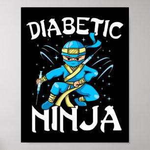 Steun T1d Diabetische Ninja Type 1 Diabetes Bewust Poster