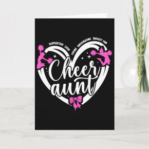 Steun Tante Hart Cheerleading Tante Van Een Cheerl Kaart