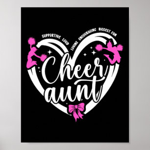 Steun Tante Hart Cheerleading Tante Van Een Cheerl Poster