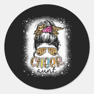 Steun Tante Luipaard Rommelige Knot Cheerleader Mo Ronde Sticker