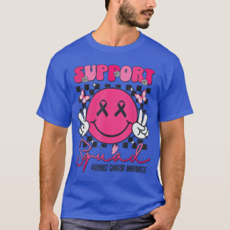 Steun Team Bewustzijn Lachend Gezicht Roze Lint T-shirt