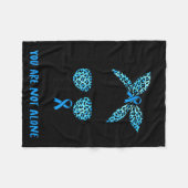 Steun Team Blue Warrior Diabetes Bewustzijn Fleece Deken (Voorkant (Horizontaal))