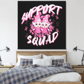 Steun Team Gnome Warrior Borstkanker Bewustzijn Canvas Afdruk (Insitu (Slaapkamer))