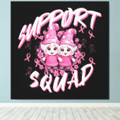Steun Team Gnome Warrior Borstkanker Bewustzijn Canvas Afdruk (Insitu (Houten vloer))