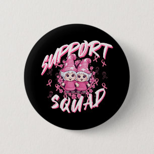 Steun Team Gnome Warrior Borstkanker Bewustzijn Ronde Button 5,7 Cm
