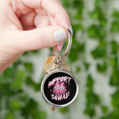 Steun Team Gnome Warrior Borstkanker Bewustzijn Sleutelhanger (Hand)