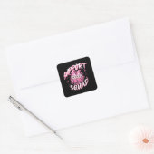 Steun Team Gnome Warrior Borstkanker Bewustzijn Vierkante Sticker (Envelop)