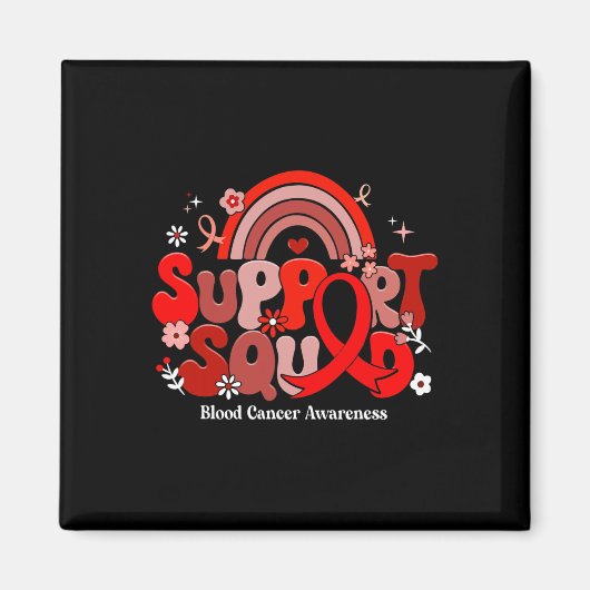 Steun Team Groovy Bloedkanker Bewustzijn Geschenke Magneet (Voorkant)