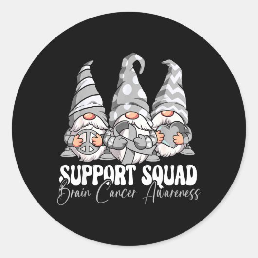Steun Team Hersenkanker Bewustzijn Ronde Sticker (Voorkant)