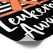 Steun Team Leukemie Bewustzijn Oranje Lint Blo Poster (Hoek)