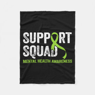 Steun Team Mentale Gezondheid Bewustzijn Groene Li Fleece Deken