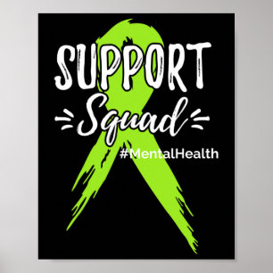 Steun Team Mentale Gezondheid Bewustzijn Lime Groe Poster