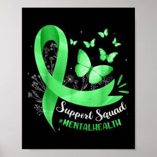 Steun Team Mentale Gezondheid Natuurlijk Lime Groe Poster