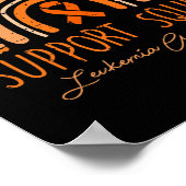 Steun Team Oranje Lint Leukemie Bloedkanker  Poster (Hoek)