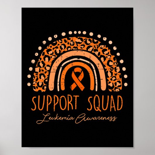 Steun Team Oranje Lint Leukemie Bloedkanker  Poster (Voorkant)