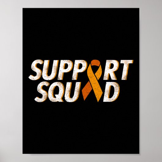 Steun Team Oranje Lint Leukemie Bloedkanker  Poster (Voorkant)