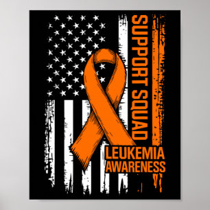 Steun Team Oranje Lint Leukemie Bloedkanker Poster